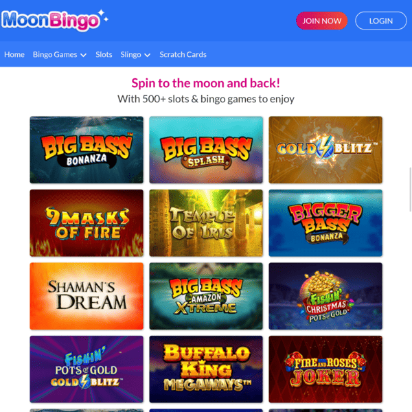 Moon Bingo Games Selection Moon Bingo Games Selection